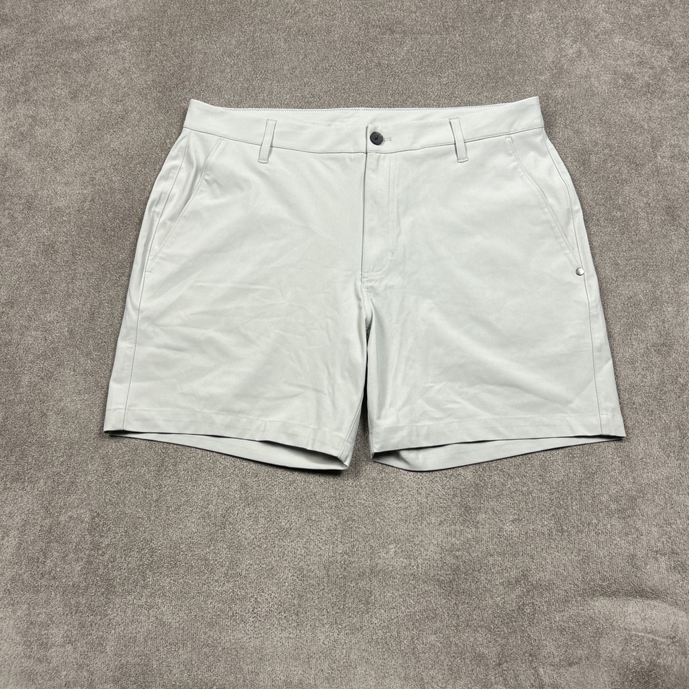 Vuori Meta Shorts Mens 36 Gray 6.5" Inseam Performance Golf Chino V379 Casual